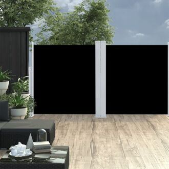 Zijluifel Uittrekbaar 117 x (0-600) cm - Zwart 100% Polyester Staal Aluminium PU-coating