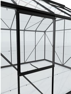 Zijraam V Venus, Planet, Apollo, Meridian 1, Meridian 2, Uranus, Jupiter, Olymp, Cassandra, Playa, Diana, Sirius, Orion Aluminium Zwart + Kristalhelder Geharde Veiligheidsglas 79,2x59,5cm