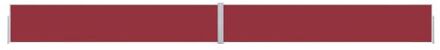 Zijscherm - 170 x (0-1200) cm - Rood en grijs - Uv- en waterbestendig