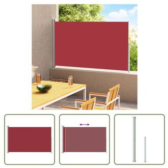 Zijscherm - 180x(0-300) cm - UV- waterbestendig - Rood - Grijs