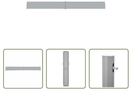 Zijscherm - Antraciet/Grijs - 140 x (0-1.200) cm - Uv- Waterbestendig