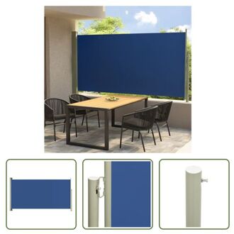 Zijscherm Blauw - 160 x (0 - 300) cm - UV-bestendig Polyester