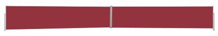 Zijscherm polyester - 140 x (0 - 1.200) cm - Rood/Grijs