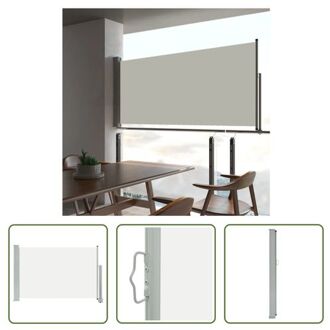 Zijscherm - Polyester - 60 x 0-300 cm - Automatische terugrolfunctie Crème