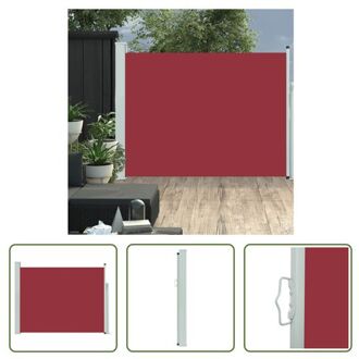 Zijscherm PrivaXL - 140 x (0-500) cm - Rood - Polyester - Gemonteerd op stalen voet - Automatische