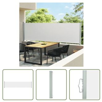 Zijscherm Verticaal - 140 x (0 - 600) cm - UV-bestendig polyester - Automatische terugrolfunctie - Crème