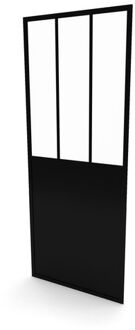 Zijwand Fabrik 80 X 200cm - Zwart Profiel - 5 Mm Helder Glas