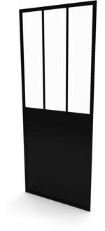 Zijwand Fabrik 90 X 200cm - Zwart Profiel - 5 Mm Helder Glas