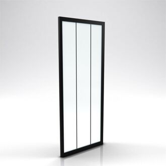 Zijwand Factory 80 X 200cm - Zwart Profiel - 6 Mm Helder Glas