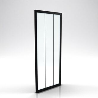 Zijwand Factory 90 X 200cm - Zwart Profiel - 6 Mm Helder Glas