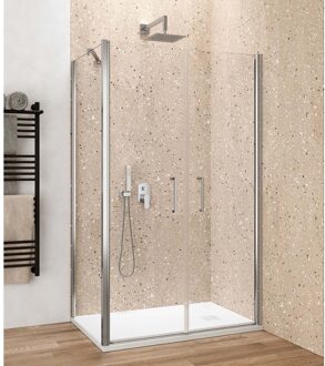 Zijwand Lacus Giglio Evo 100x200 cm Aluminium Profiel Chroom Lacus