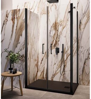 Zijwand Lacus Giglio Evo 90x200 cm Aluminium Profiel Zwart Lacus