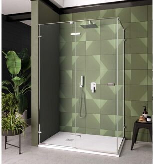 Zijwand Lacus S. Pietro 70x200 cm Aluminium Profiel Chroom Wit Chroom