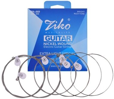 ZIKO DN-009 Extra Light Guitar Strings for Electric Guitars Hexagonal Core Namo Coating Nickel Winding 6pcs Strings Set