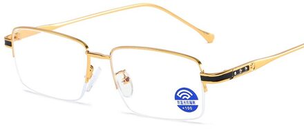 Zilead Half-Frame Anti-Blauw Licht Leesbril Klassieke Veelzijdige Ultralight Comfort Bril Unisex Met Graden 0 Te + 4.0 +100