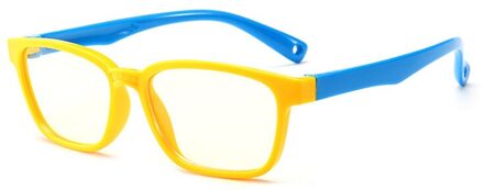 Zilead Kid Anti-Blauw Licht Siliconen Bril Kinderen Soft Frame Goggle Vlakte Bril Kids Brillen Mode Jongen Meisje geel blauw