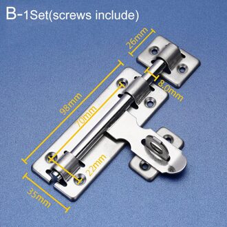 Zilver Barrel Bolt 4/6/8Inch Rvs Deurslot Hardware Voor Thuis Hardware Gate Veiligheid Deur bolt Klink Hardware 6 duim