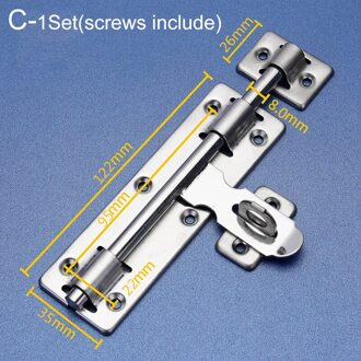 Zilver Barrel Bolt 4/6/8Inch Rvs Deurslot Hardware Voor Thuis Hardware Gate Veiligheid Deur bolt Klink Hardware 8 duim