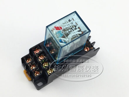 Zilver Contact Relais Met Houder Hh54p DC24V DC12V AC220V Met Socket