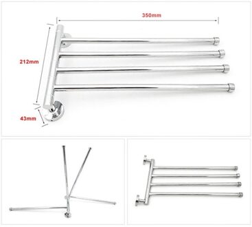 Zilver Handdoekenrek Rvs Handdoek Houder Badkamer Accessoires Draaibare Handdoekenrek Badhanddoek Houder Voor Badkamer