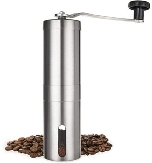 Zilver Koffiemolen Mini Rvs Hand Handleiding Handgemaakte Koffieboon Slijpmachines Molen Keuken Tool Slijpmachines