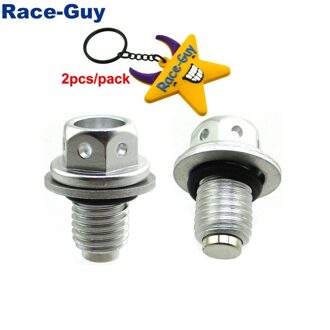 Zilver M12 X 1.50Mm Magnetische Aftapbout Plug Schroef Voor Chinese 110 125 140 150 160cc Crossmotor atv Quad CRF50 XR50 2 stukken
