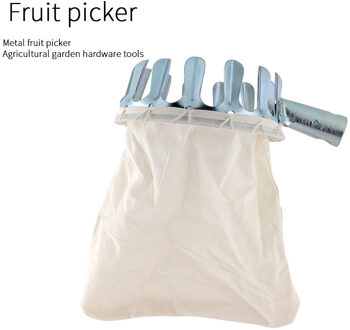 Zilver Metalen Fruit Picker Draagbare Yard Fruit Catcher Hoge Boom Picking Tool Zonder Pole Fruit Catcher Collector Tuinieren Tool