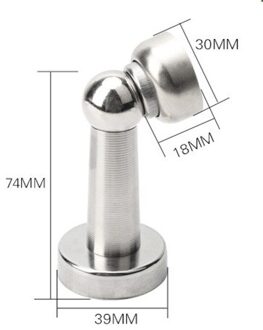 Zilver Roestvrij Staal Zachte Vangen Magnetische Deur Stop in Geborsteld Satijn Nikkel Wall Mount door Lizavo