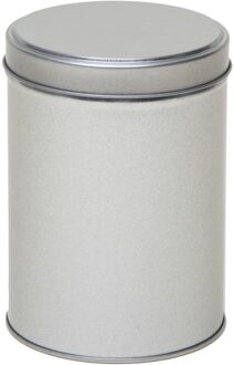 Zilver rond opbergblik/bewaarblik - D9 x H13 cm - kleine voorraadbus