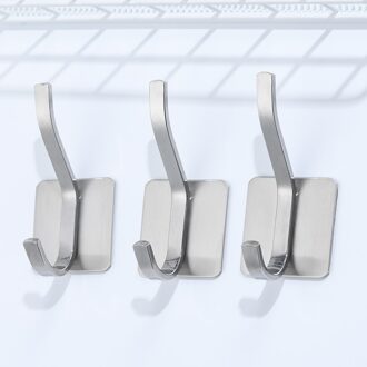 Zilver Rvs Haken Muur Gemonteerde Zelfklevende Kleerhanger Moderne Opbergrek Hoed Zak Plank Rustproo