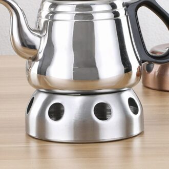 Zilver Theewaar Thuis Kantoor Ronde Accessoires Rvs Afneembare Kaars Praktische Koffie Theepot Warmer Kachel Verwarming Base