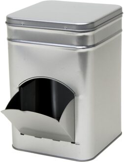 Zilver vierkant opbergblik/bewaarblik met dispenser 21 cm - Action products