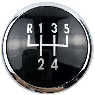 Zilver Zwart Pookknop Lever Shifter Embleem Cap Cover Voor Vw Polo 9N 9N2 Gti 2002 2003 2004 2005 2006 2007 5 Speed zwart