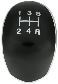 Zilver/Zwarte Auto Versnellingspookknop Badge Embleem Cap Cover 5/6 Speed Voor Ford Focus MK2 MK3 Fiesta MK7 C-Max B-Max Galaxy Kuga zwart 5 Speed