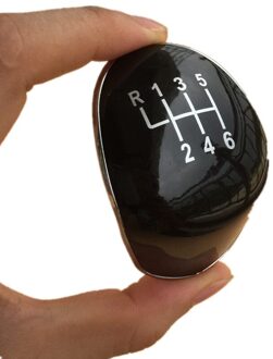 Zilver/Zwarte Auto Versnellingspookknop Badge Embleem Cap Cover 5/6 Speed Voor Ford Focus MK2 MK3 Fiesta MK7 C-Max B-Max Galaxy Kuga zwart 6 Speed