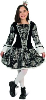 Zilver Zwarte Barok Jurk Meisjes Zilver - Grijs