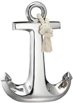 Zilveren anker beeld 35,5 x 27 cm maritieme decoratie