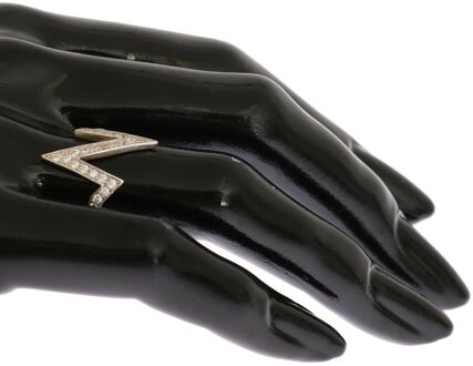 Zilveren Authentieke Dames Heldere Ring - L 1/2