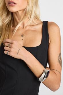 Zilveren Chunky Sluiting Bangle, Silver - ONE SIZE