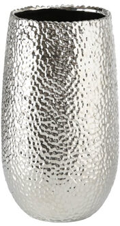 Zilveren cilinder vaas 31 cm