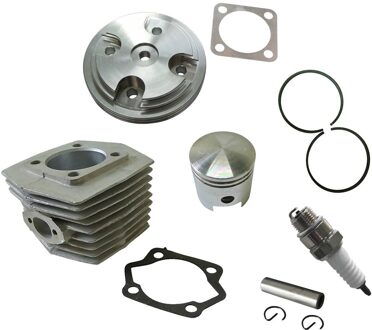 Zilveren Cnc Kleppendeksel & Cilinder & Zuiger Fit 80cc Motor Gemotoriseerde Fiets