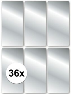 Zilveren etiketten - 36x stuks - Zilveren stickers - 2.5 x 5.5 cm