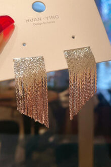 Zilveren Franje Legerings Stud Oorbellen