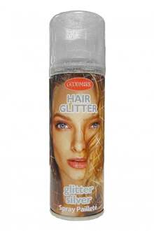 Zilveren glitter haarspray haarverf - verkleed accessoires Zilverkleurig