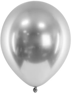 Zilveren Glossy Ballonnen 30cm (50st) Zilver - Grijs