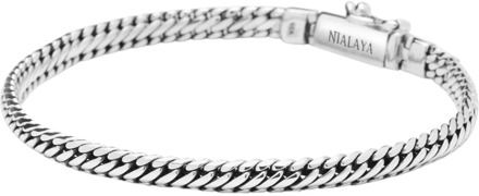 Zilveren Ketting Armband Nialaya , Gray , Heren - Xl,L,M