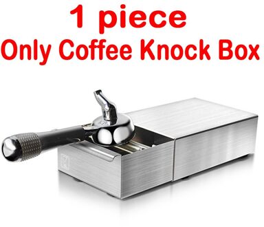 Zilveren Koffie Klop Doos Rvs Espresso Met Lade Koffie Slakken Niet Splash Handmatige Koffiemolen Accessoires