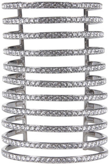 Zilveren Kristallen Armband Amina Muaddi , Gray , Dames - ONE Size