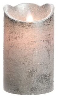 Zilveren LED kaarsen/stompkaarsen 12 cm flakkerend
