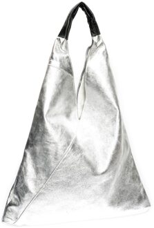 Zilveren Leren Tas - maat